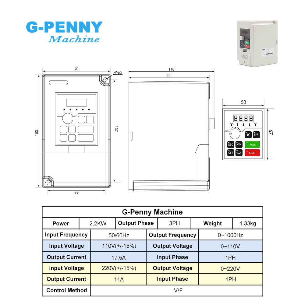 G-Penny 2,2KW ER20 Wassergeküh – 2.2Kw Water Cooled Spindle Kit Vfd Bewertung und Preis