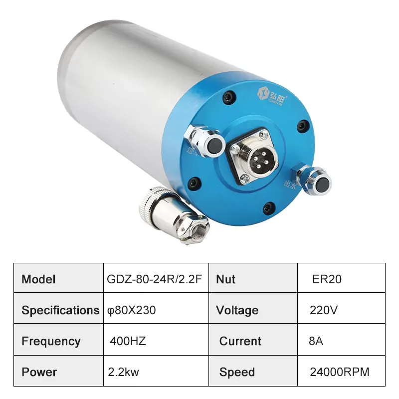 2026 China*Fabrik* ER20 2,2kW  – 2.2Kw Water Cooled Spindle Kit Vfd Bewertung und Preis