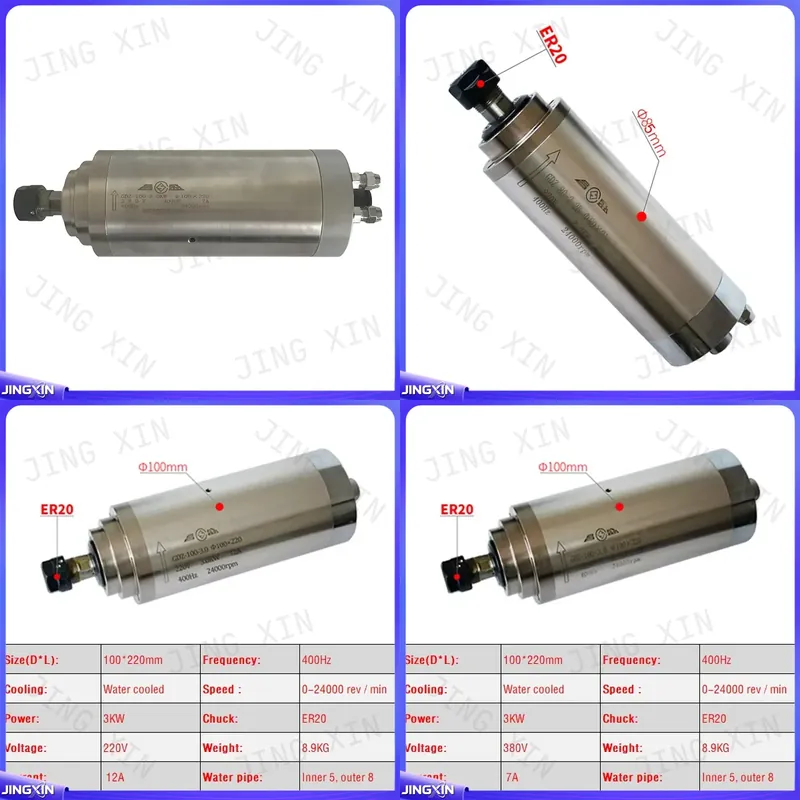 Maßanfertigung für CNC-Spindel – Er20 Collet Chuck Spindle Motor 220V Bewertung und Preis